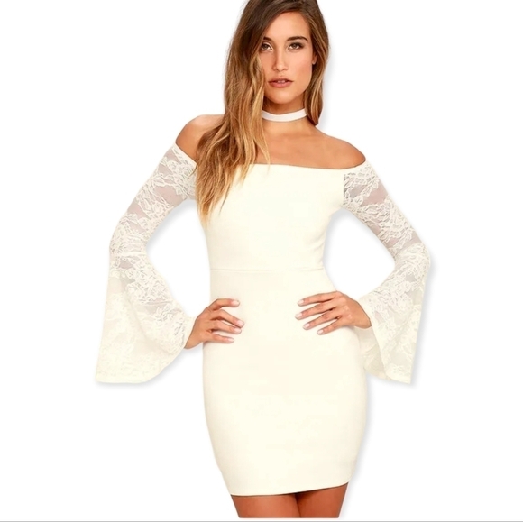 Lulus Dresses & Skirts - Lulu's Special Place Lace Off-the-Shoulder Dress new with tags sz xs